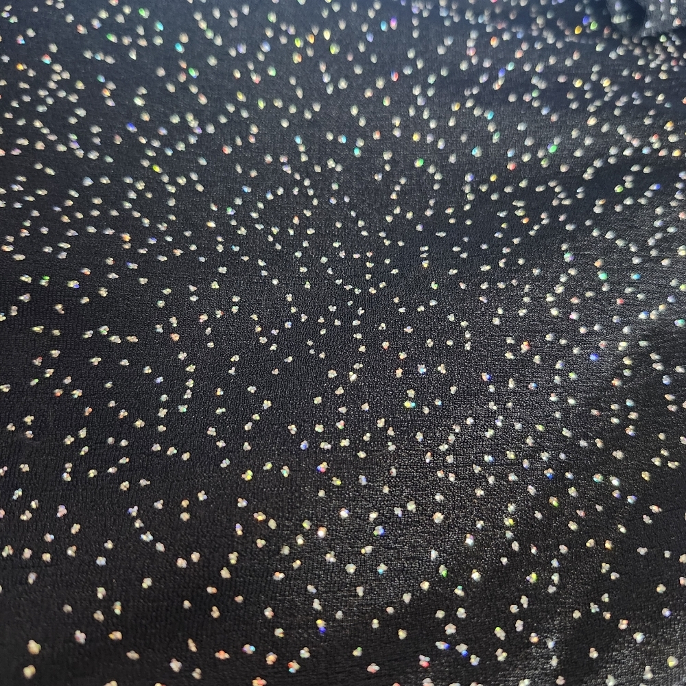 VTG Y2K Slinky Knit Top Rainbow Glitter Disco Whimsigoth Grunge Glam Size LP - Picture 4 of 10